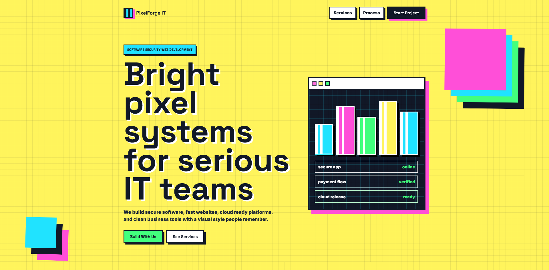PixelForge IT - Landing page concept design for software companies preview