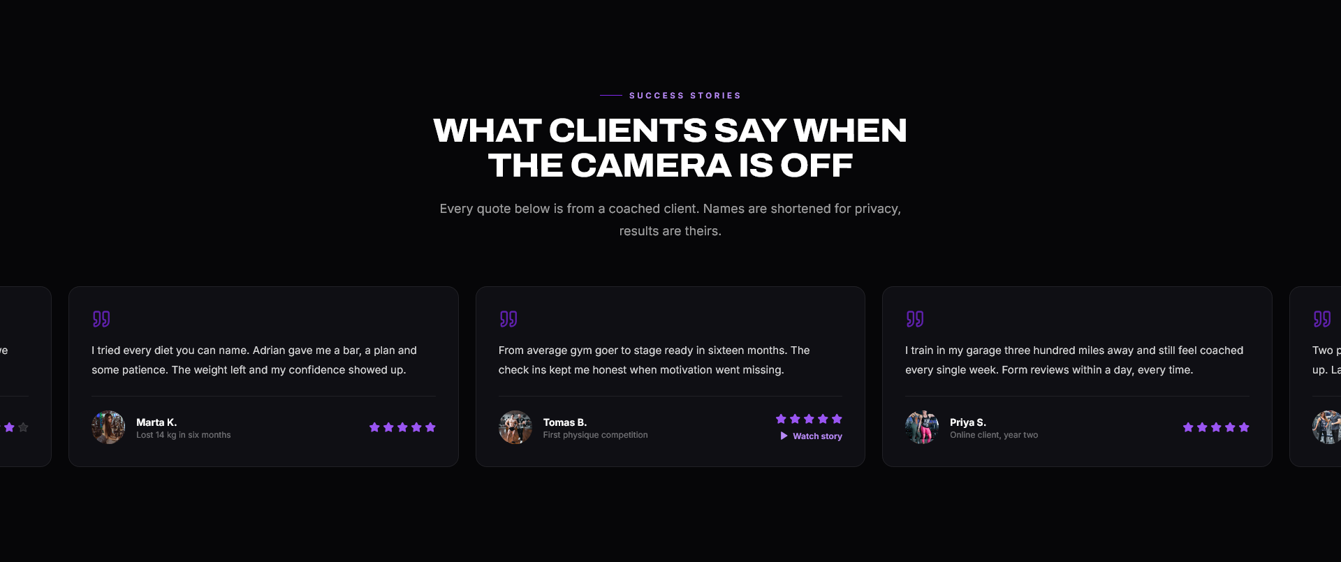 Forma - Personal trainer landing page screenshot 3